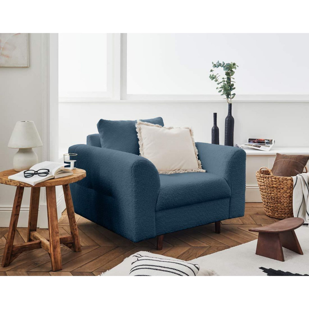 LISA DESIGN Rune - fauteuil - en tissu bouclette