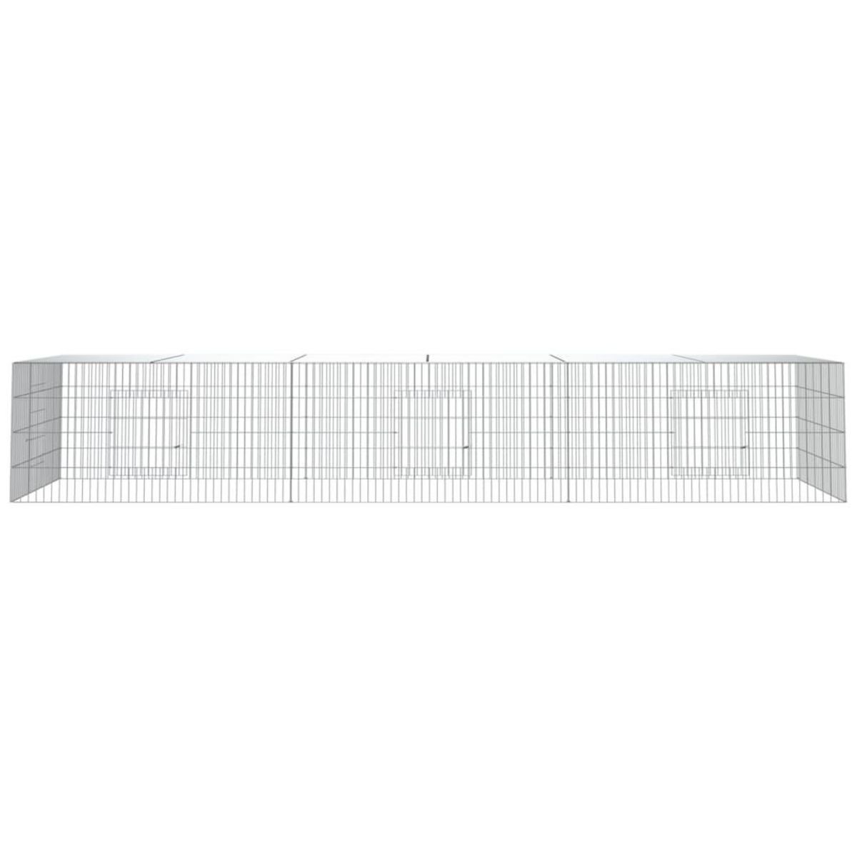VIDAXL Cage a lapin 3 panneaux 325x109x54 cm Fer galvanise