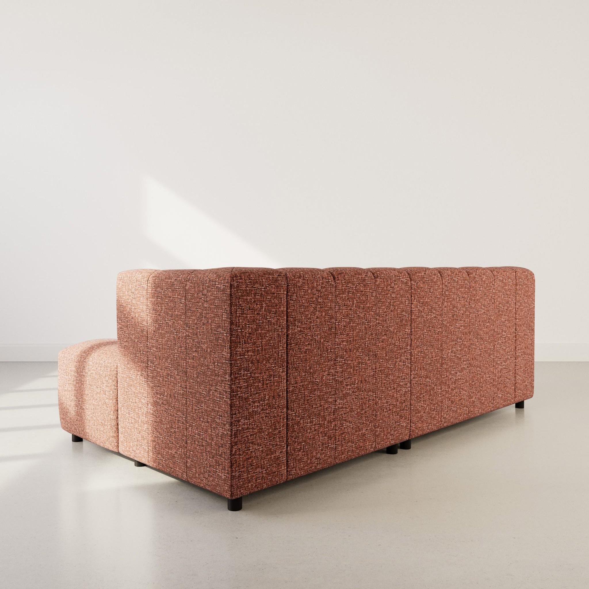 Voir la diapositive 5 : LISA DESIGN Curtis - canapé d'angle droit 4 places avec accoudoir en tissu texturé