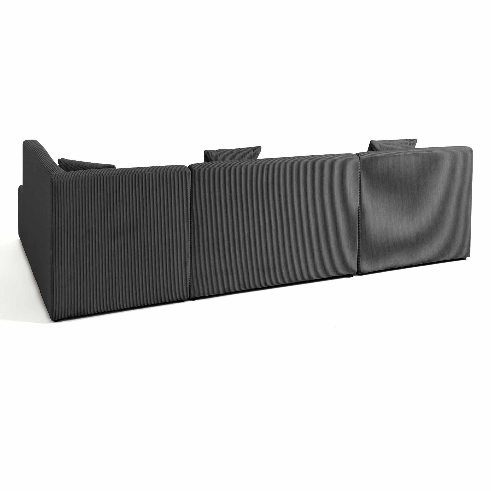 Voir la diapositive 6 : LISA DESIGN Onyx - canapé panoramique d'angle droit 7 places - en velours côtelé