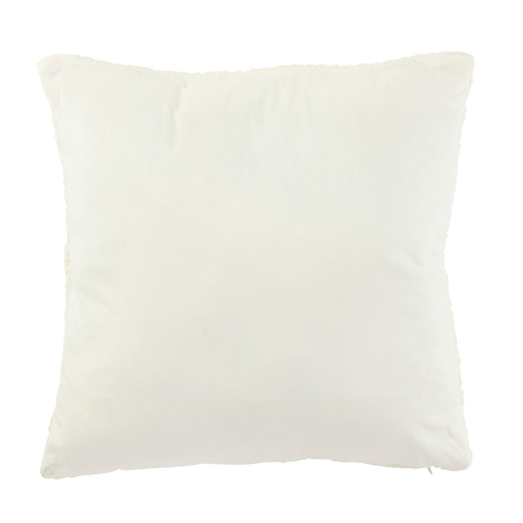 Voir la diapositive 2 : J-LINE Coussin déco  relax  45x45cm blanc
