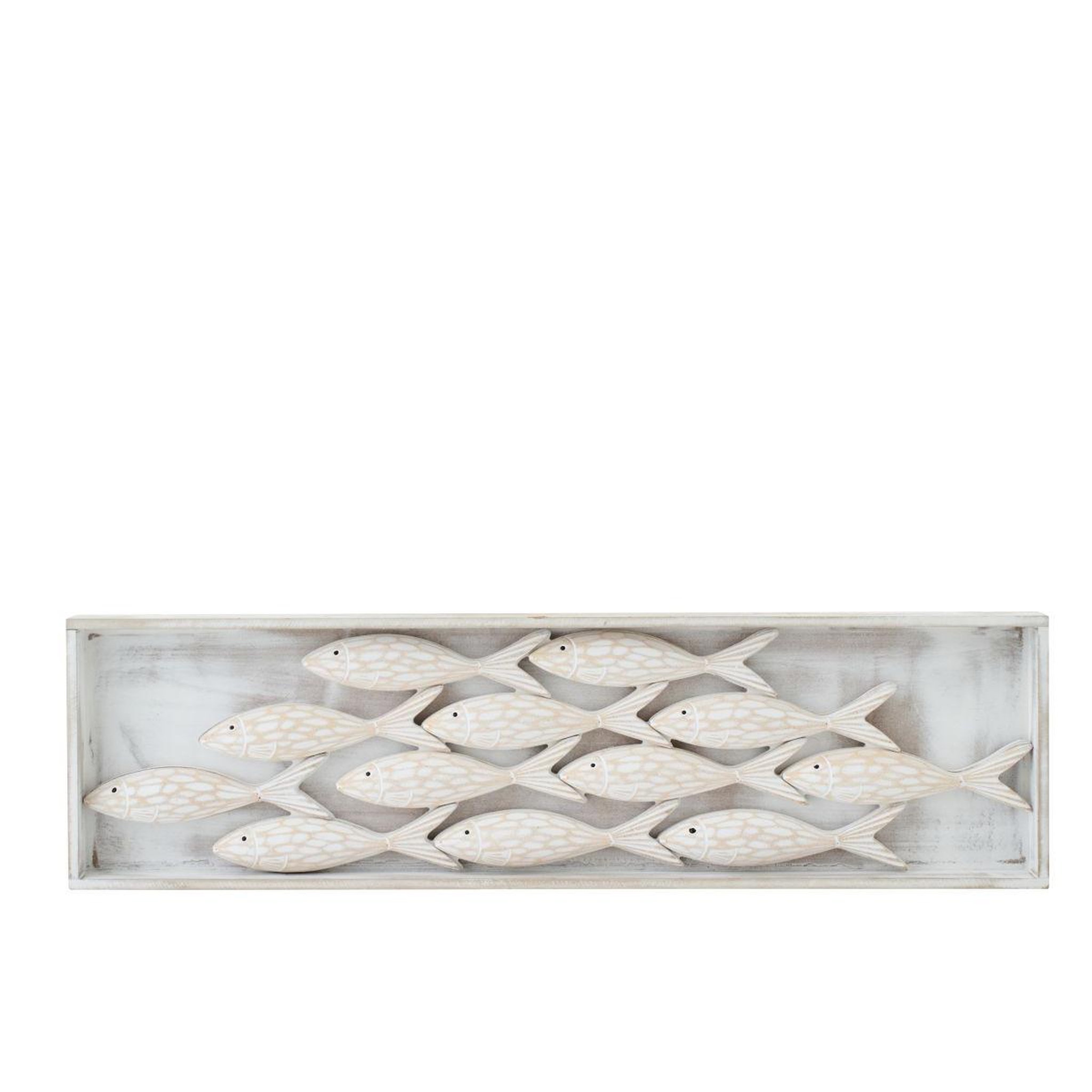 Voir la diapositive 2 : J-LINE Déco murale poisson  javier  83cm naturel
