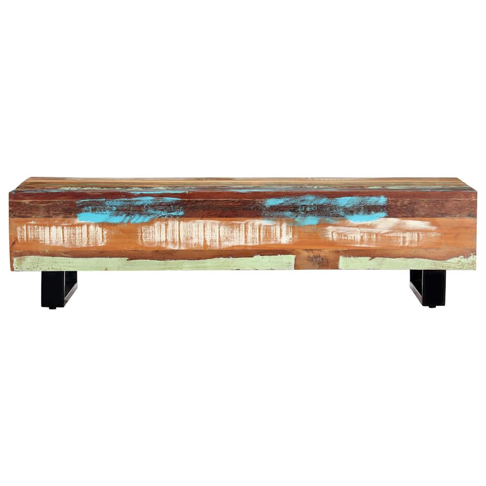 Voir la diapositive 2 : VIDAXL Table basse 120x50x30 cm bois de recuperation solide et acier