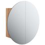 Voir la diapositive 2 : VIDAXL Armoire de salle de bain miroir rond et LED Chene 40x40x17,5 cm