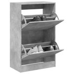 VIDAXL Armoire à chaussures gris béton 60x34x96,5 cm bois d ingénierie