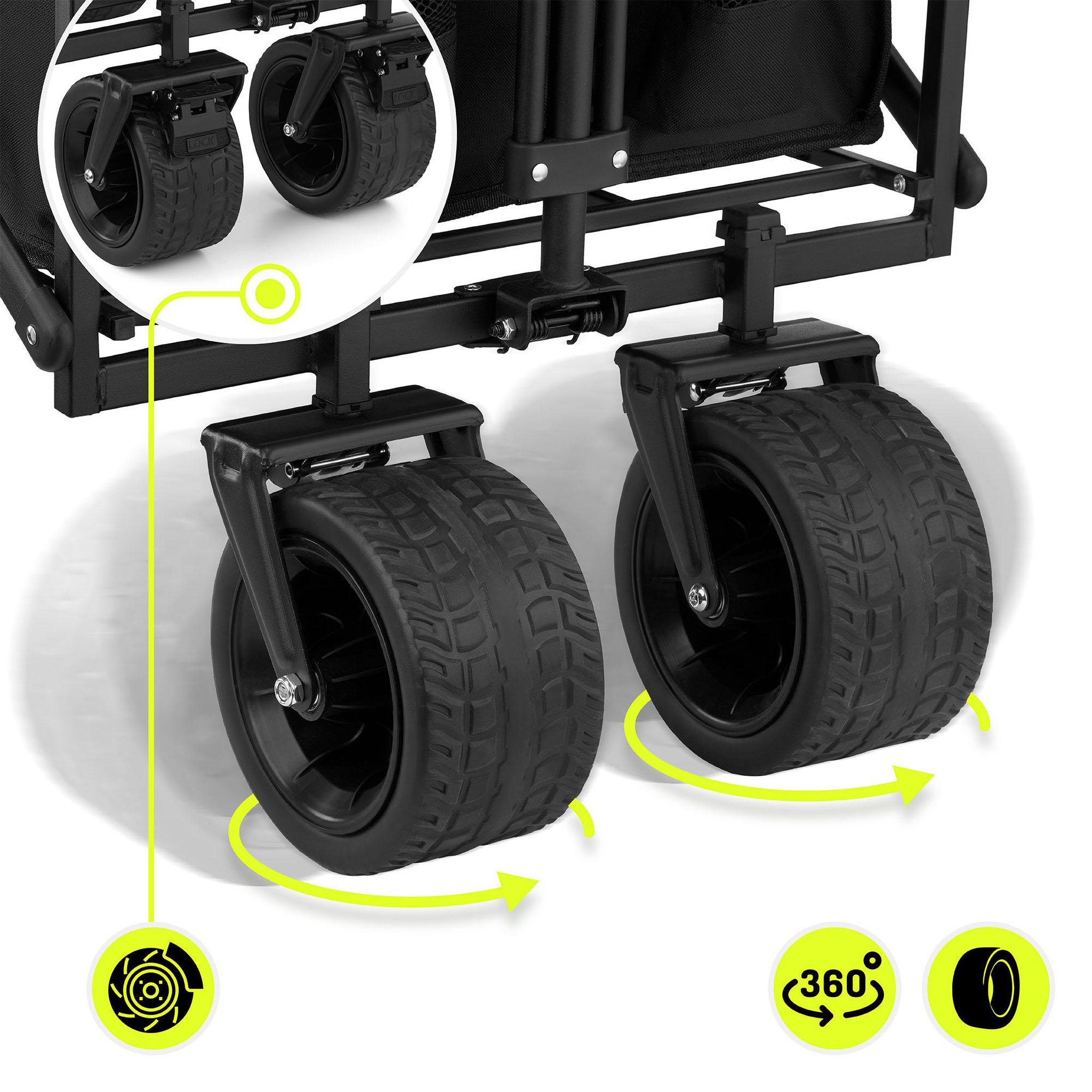 Voir la diapositive 6 : HYPERMOTION Chariot de Transport Pliable 100L, Trolley 120kg, Freins avant, Roues tout-terrain 7 , Pliage rapid