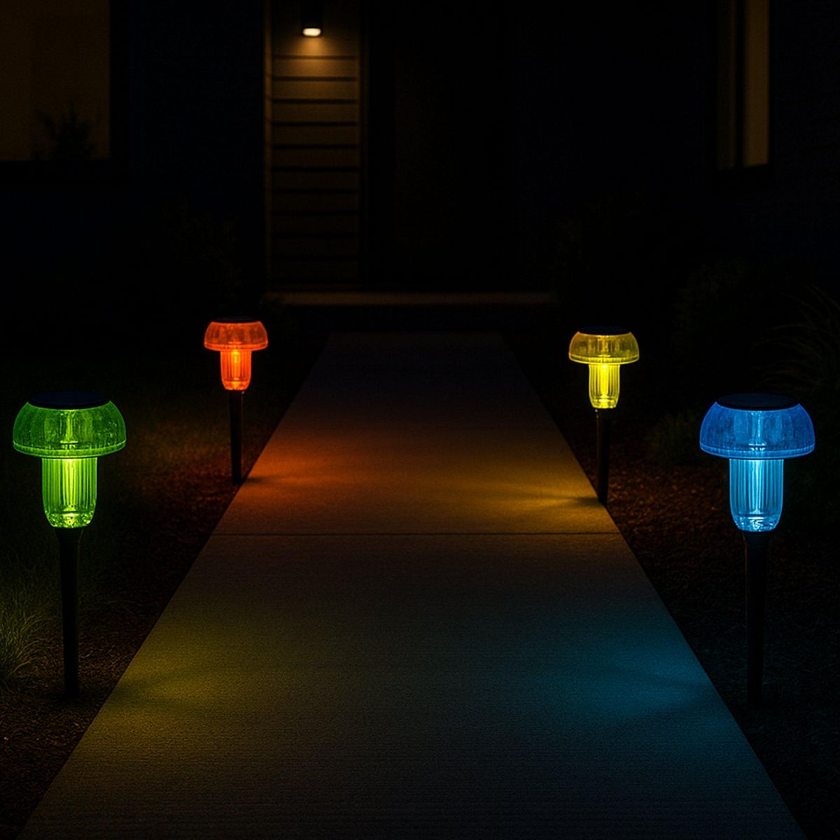 Lumisky Balise solaire 4x MUSHY Multicolore Plastique et métal H24cm
