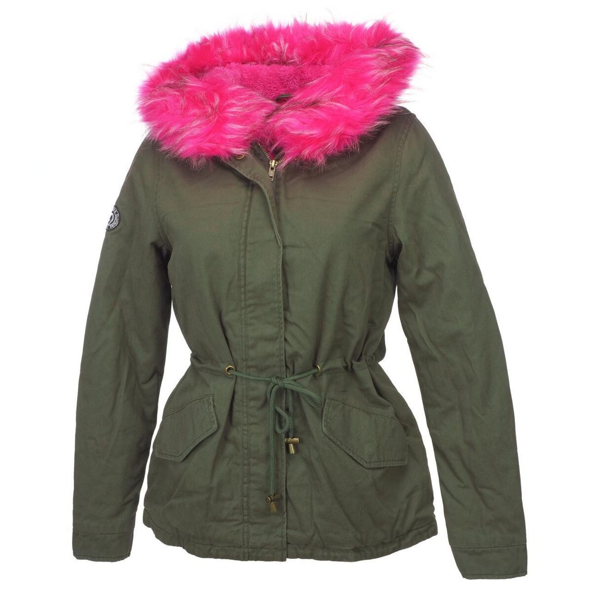 DOUDOUNE NOIRE FOURRURE FUSHIA 4 A 14 ANS - Mode Parka fashion