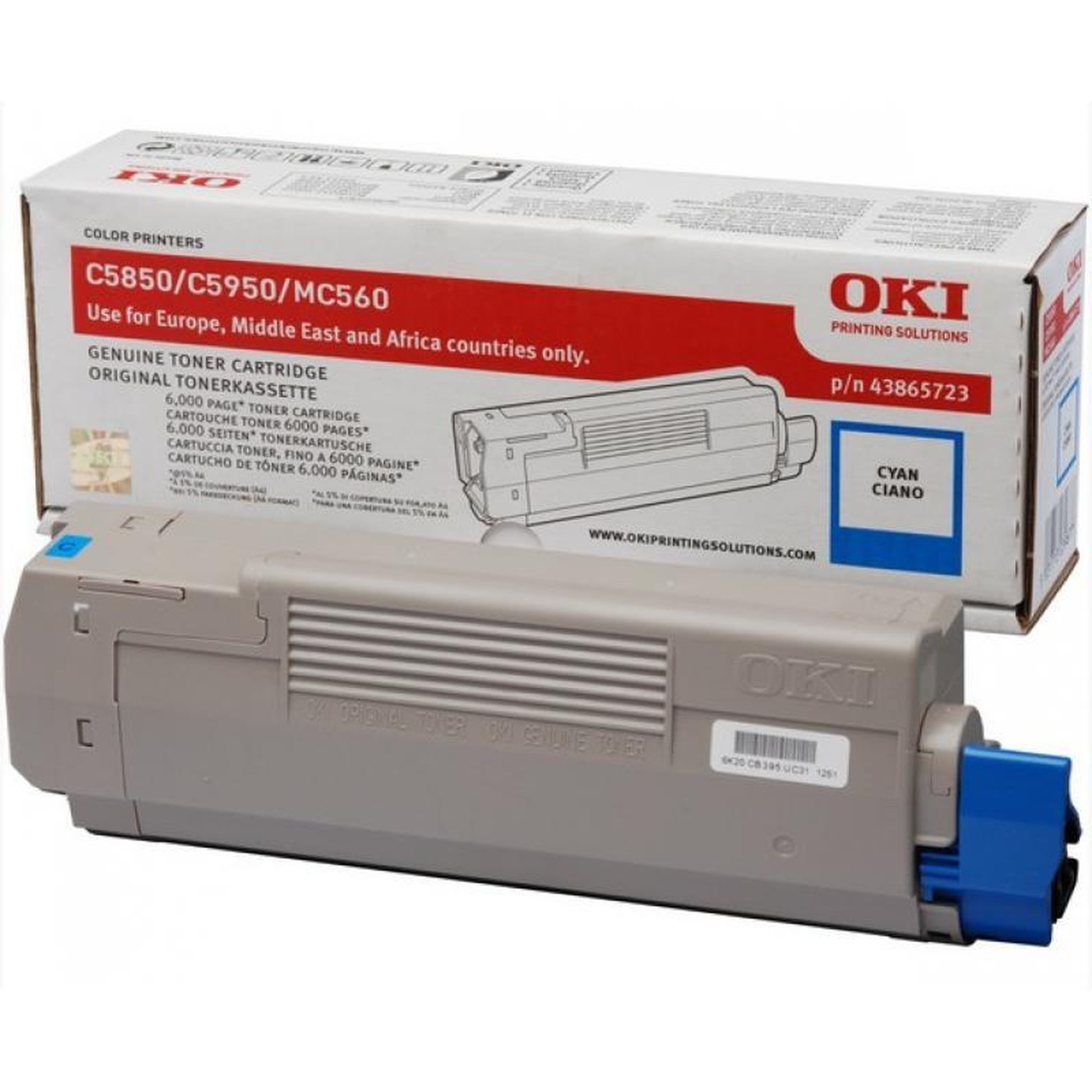 Voir la diapositive 2 : Oki Oki Toner C 5850 Cyan 6k (43865723)