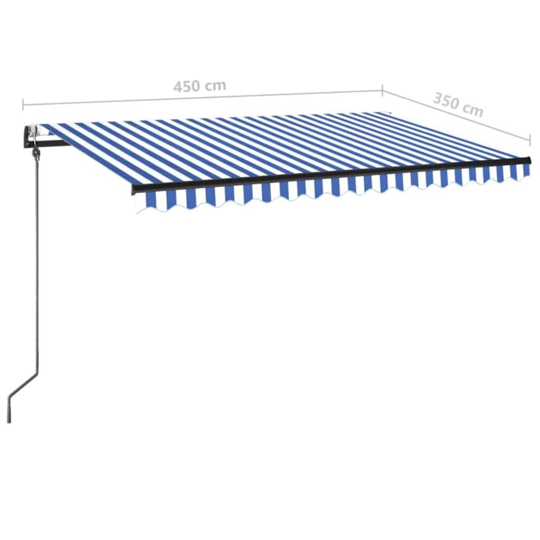 Voir la diapositive 6 : VIDAXL Auvent retractable automatique 450x350 cm Bleu et blanc