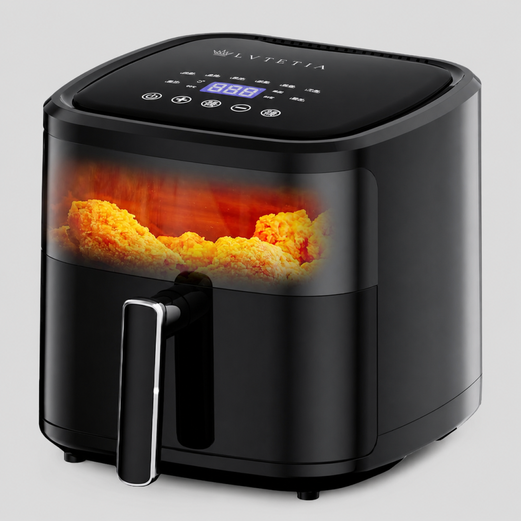 LVTETIA Air Fryer BW-3021D, friteuse sans huile capacité 5L avec fenêtre, 1350W, fonction vapeur