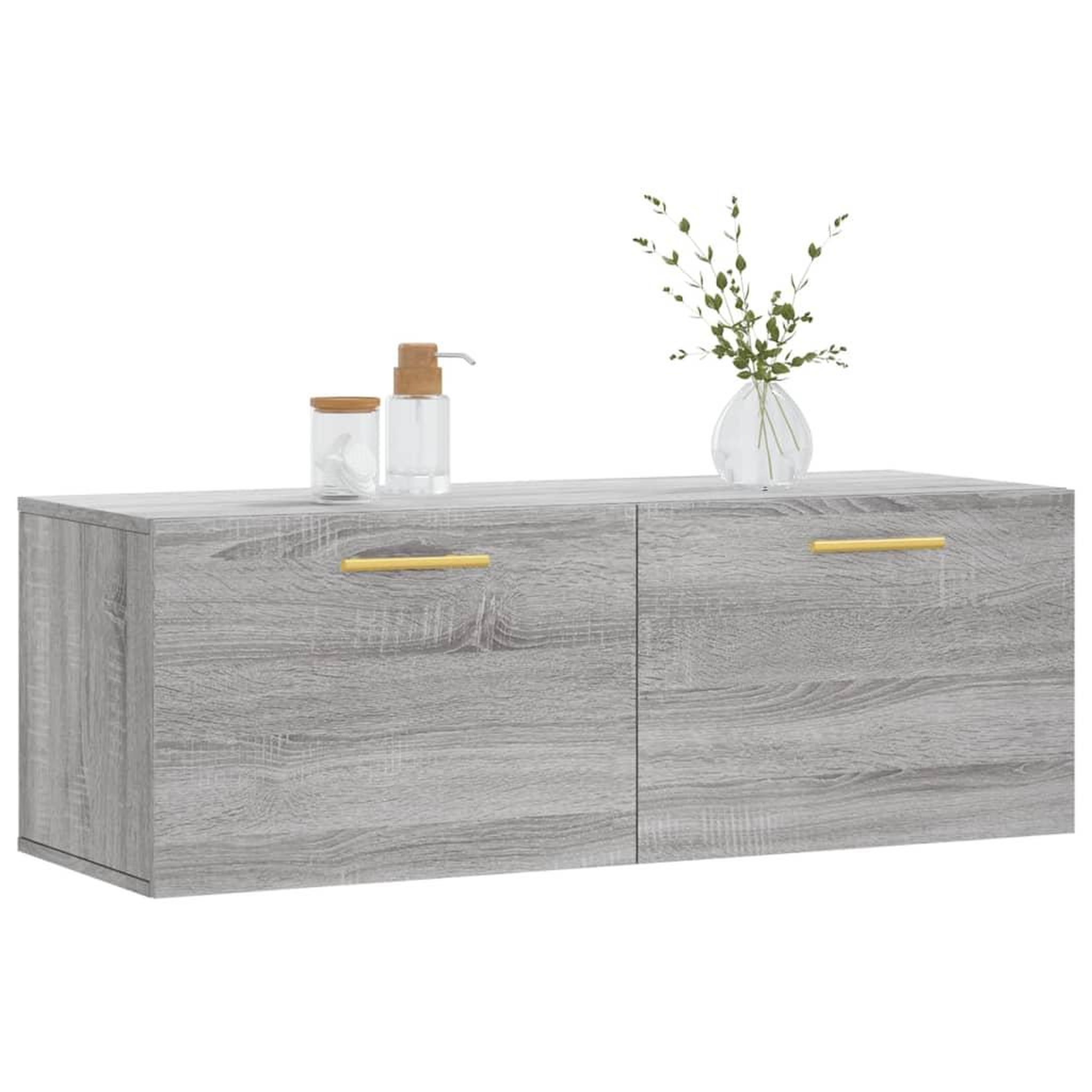 Voir la diapositive 3 : VIDAXL Armoire murale sonoma gris 100x36,5x35 cm bois d'ingenierie