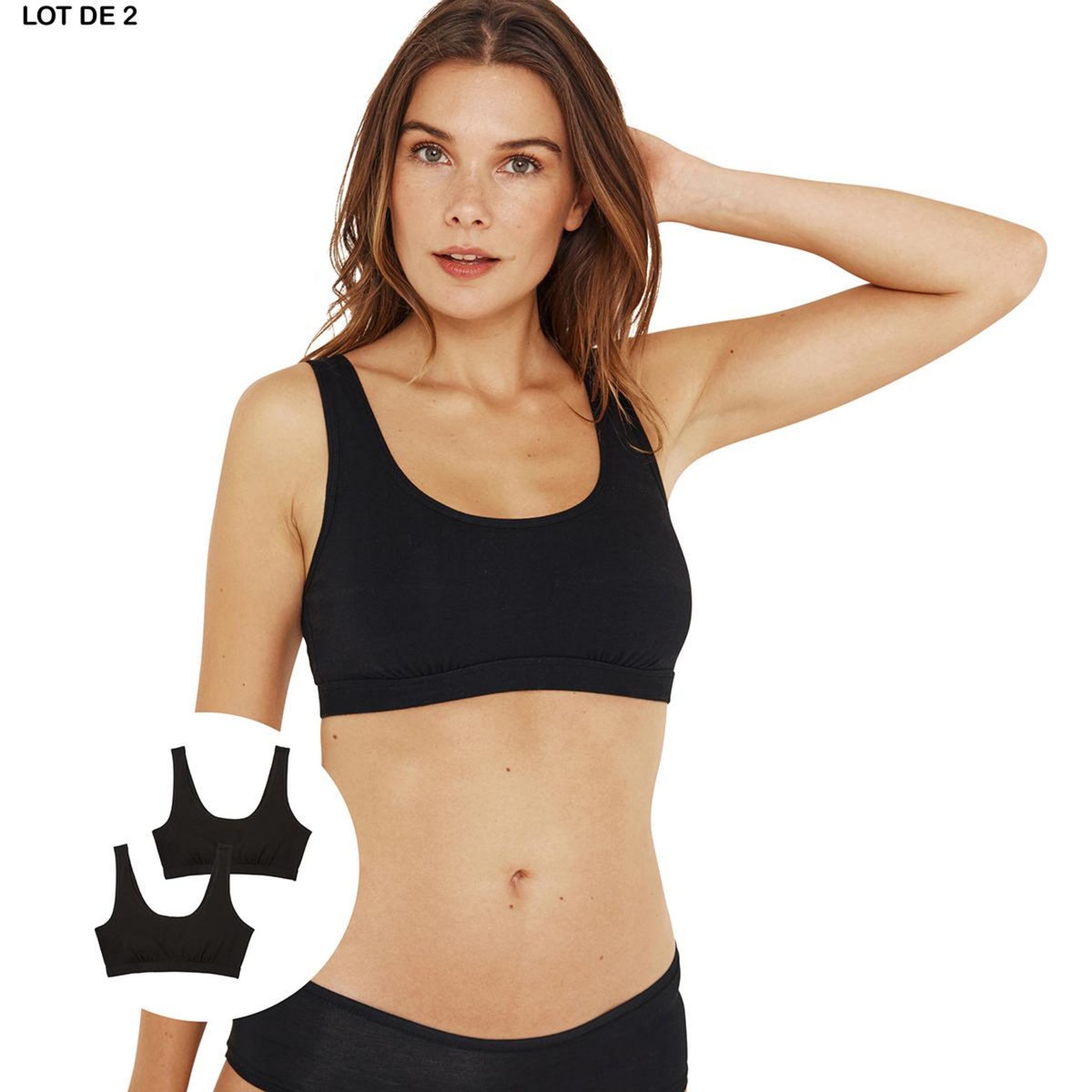 Athena Lot de 2 brassières femme Ecopack Basic