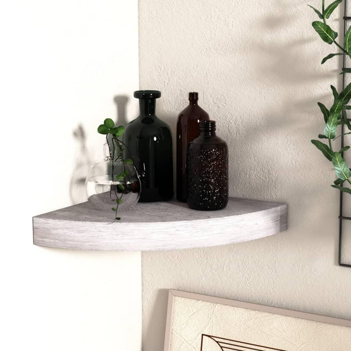 VIDAXL Etagere d'angle murale Gris beton 35x35x3,8 cm MDF