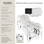 Voir la diapositive 6 : tectake Table 3 zones de massage largeur 78 cm et rembourrage 5 cm blanc