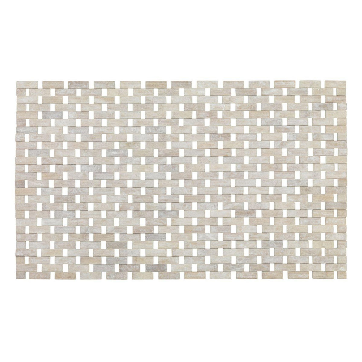 Wenko Tapis de salle de bain design Bamboo - L. 50 x l. 80 cm - Blanc