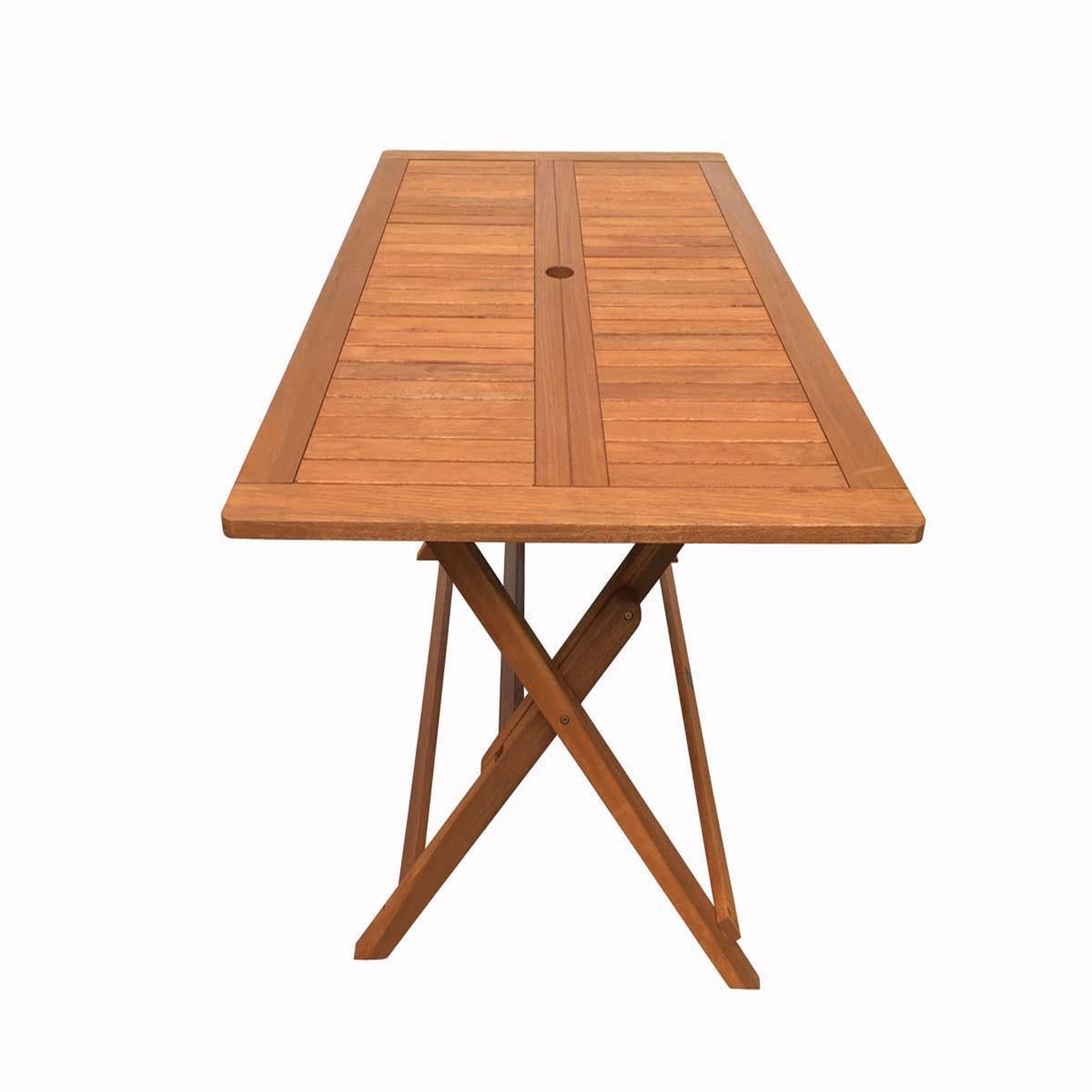 Voir la diapositive 3 : Habitat et Jardin Table pliante bois exotique  Hong Kong  - Maple - 135 x 80 cm - Marron clair