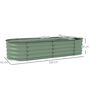 Voir la diapositive 3 : OUTSUNNY Carré potager de jardin dim. 150L x 62l x 30H cm modulable tôle d'acier ondulée vert