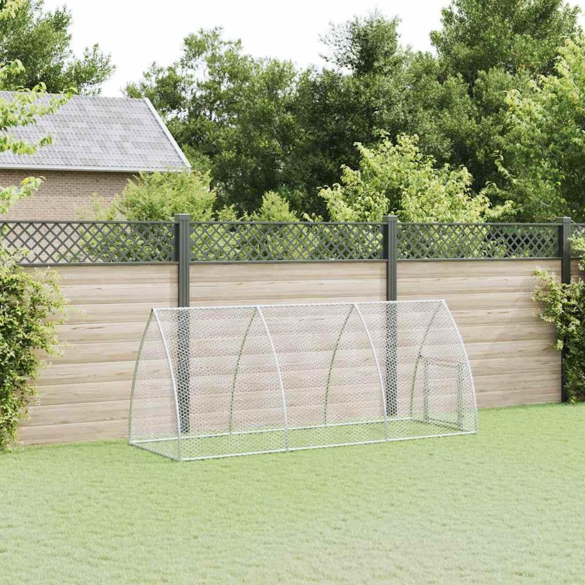 VIDAXL Cage pour poules argente 300x105x120 cm acier galvanise