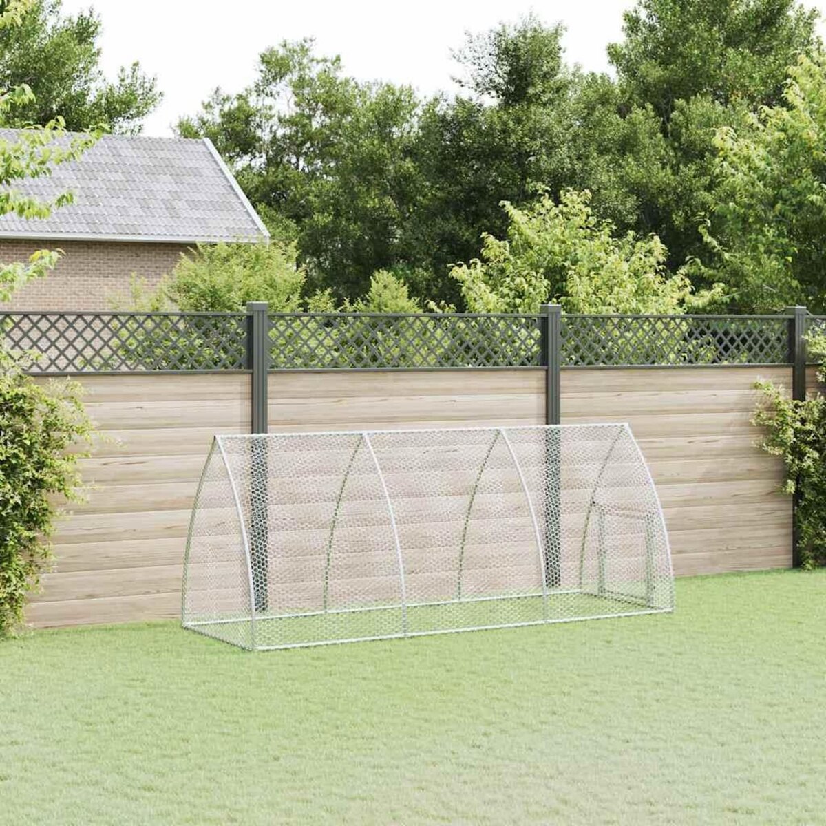 VIDAXL Cage pour poules argente 300x105x120 cm acier galvanise