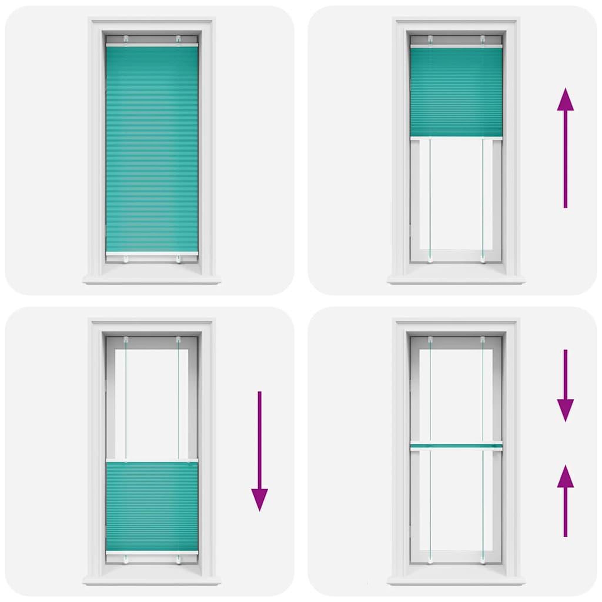 Voir la diapositive 5 : VIDAXL Store plisse vert petrole 65x150 cm largeur du tissu 64,4 cm