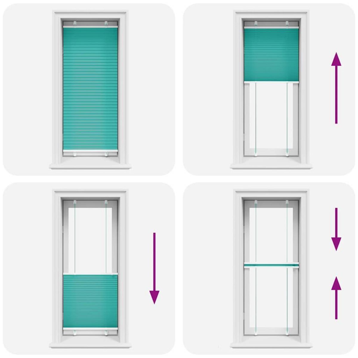 VIDAXL Store plisse vert petrole 65x150 cm largeur du tissu 64,4 cm