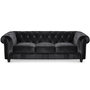 Voir la diapositive 1 : Paris Prix Canapé 3 Places Velours  Chesterfield  209cm Noir
