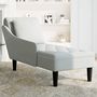 Voir la diapositive 3 : VIDAXL Fauteuil long et coussin et accoudoir droit gris clair velours