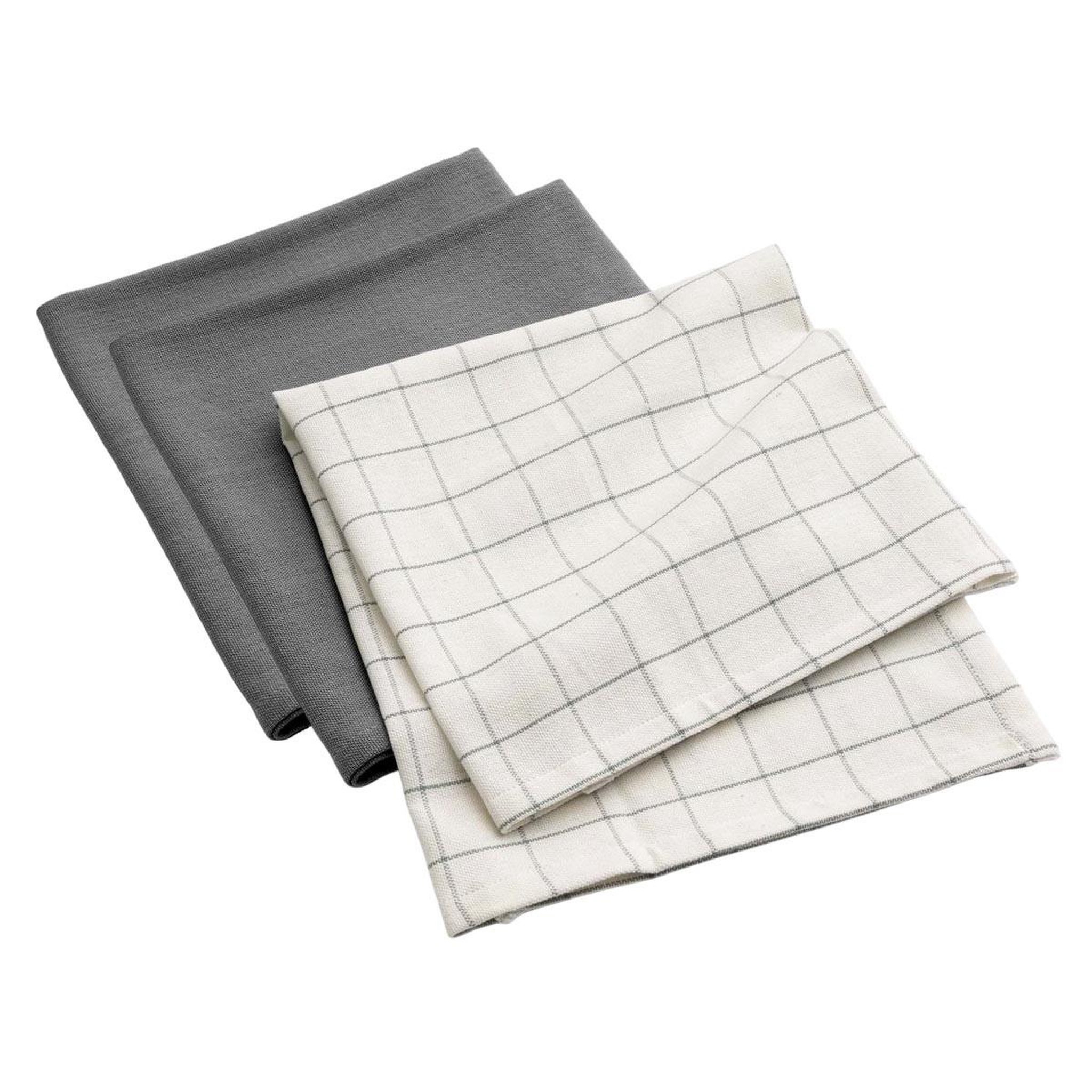 Douceur d'Intérieur Lot de 3 torchons de cuisine  gourmet  50x70cm anthracite
