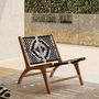 Voir la diapositive 2 : Rendez vous déco Fauteuil noir et blanc en bois de teck et laine tressée - Callie