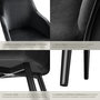 Voir la diapositive 5 : tectake Chaise style scandinave rembourrée aspect velours noir