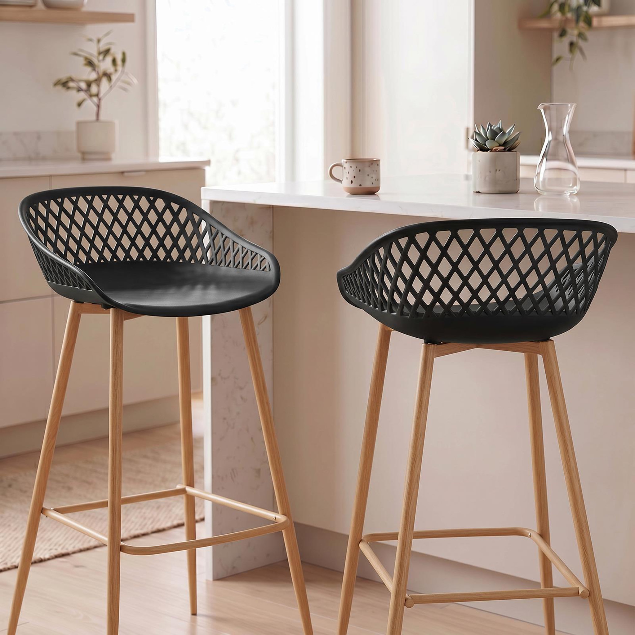 Voir la diapositive 3 : IDIMEX Lot de 2 tabourets de bar IREK, en plastique