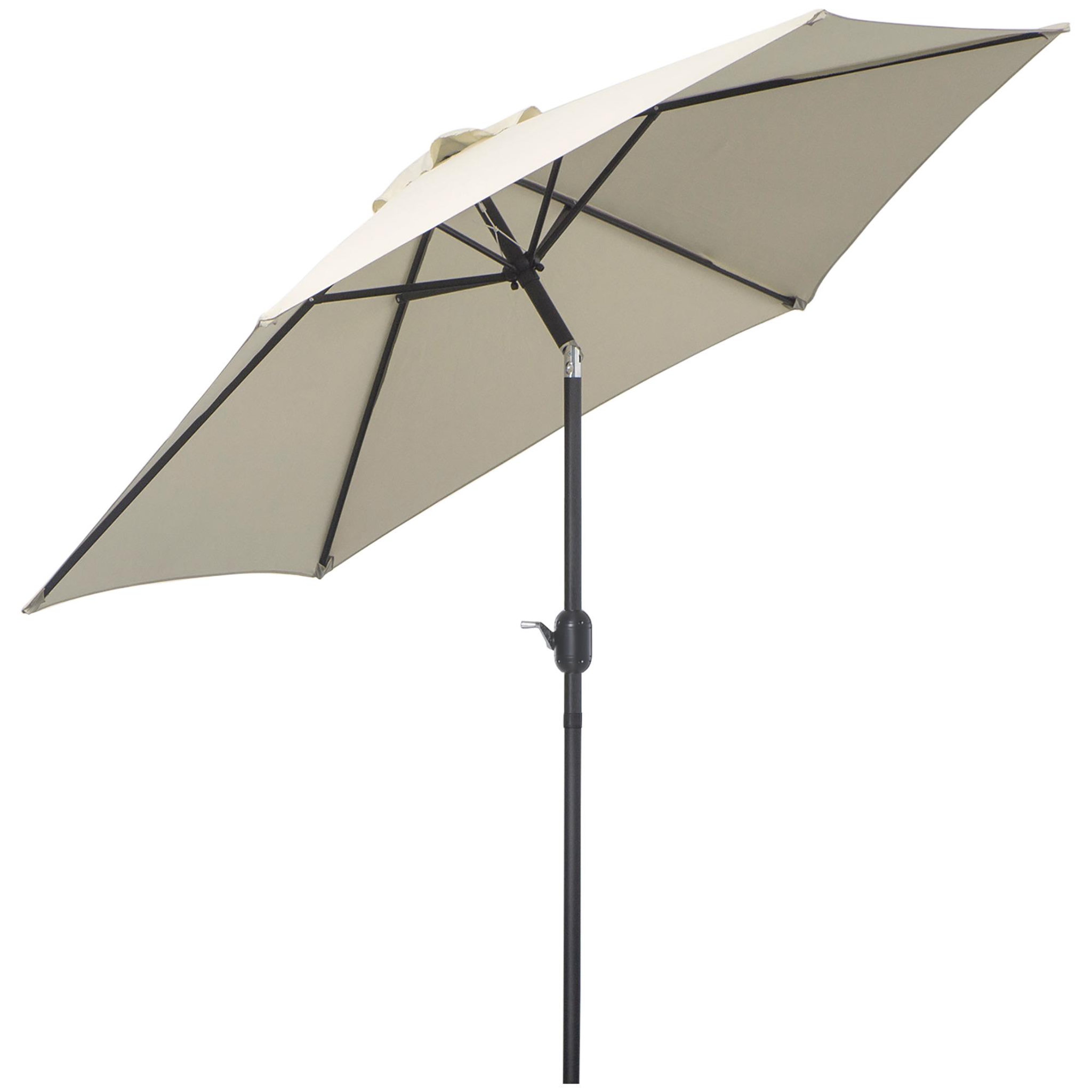 OUTSUNNY Parasol inclinable de jardin balcon terrasse manivelle toile polyester imperméabilisée haute densité 180 g/m² Ø2,7 x 2,35H m alu crème