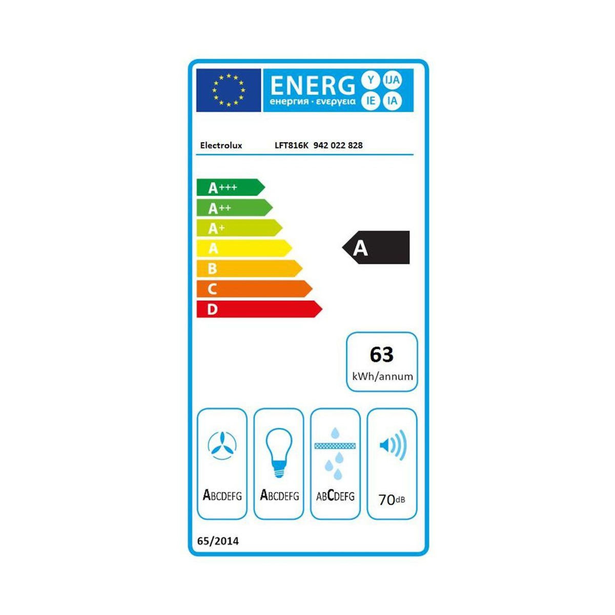 ELECTROLUX Hotte décorative murale LFT816K