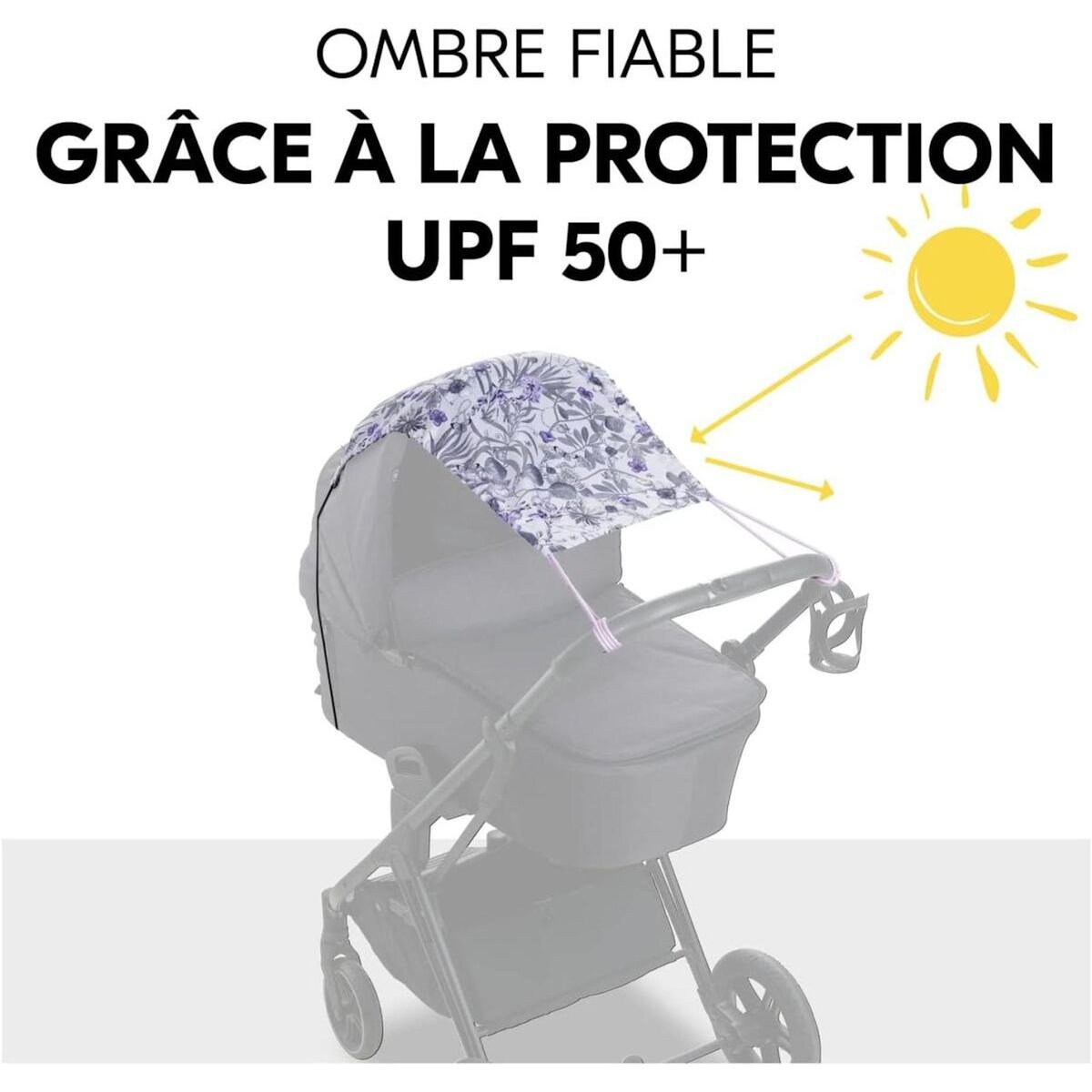 HAUCK Pare-Soleil pour poussette Floral Gris