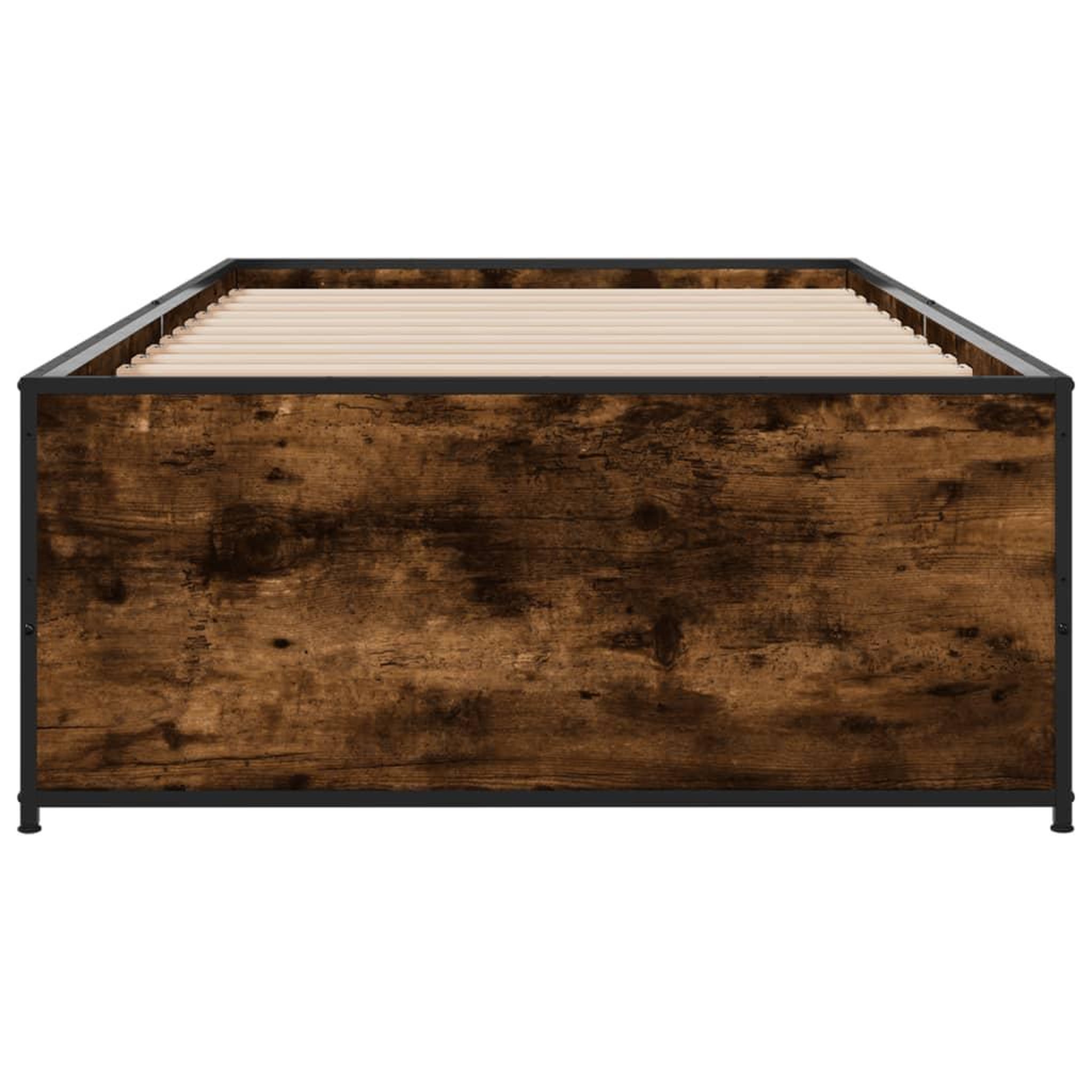 Voir la diapositive 4 : VIDAXL Cadre de lit sans matelas chene fume 100x200 cm