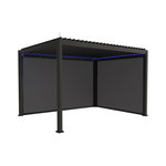 SWEEEK Pergola bioclimatique électrique 3x4m. aluminium. à lames orientables avec éclairage LED + store 3m + store 4m