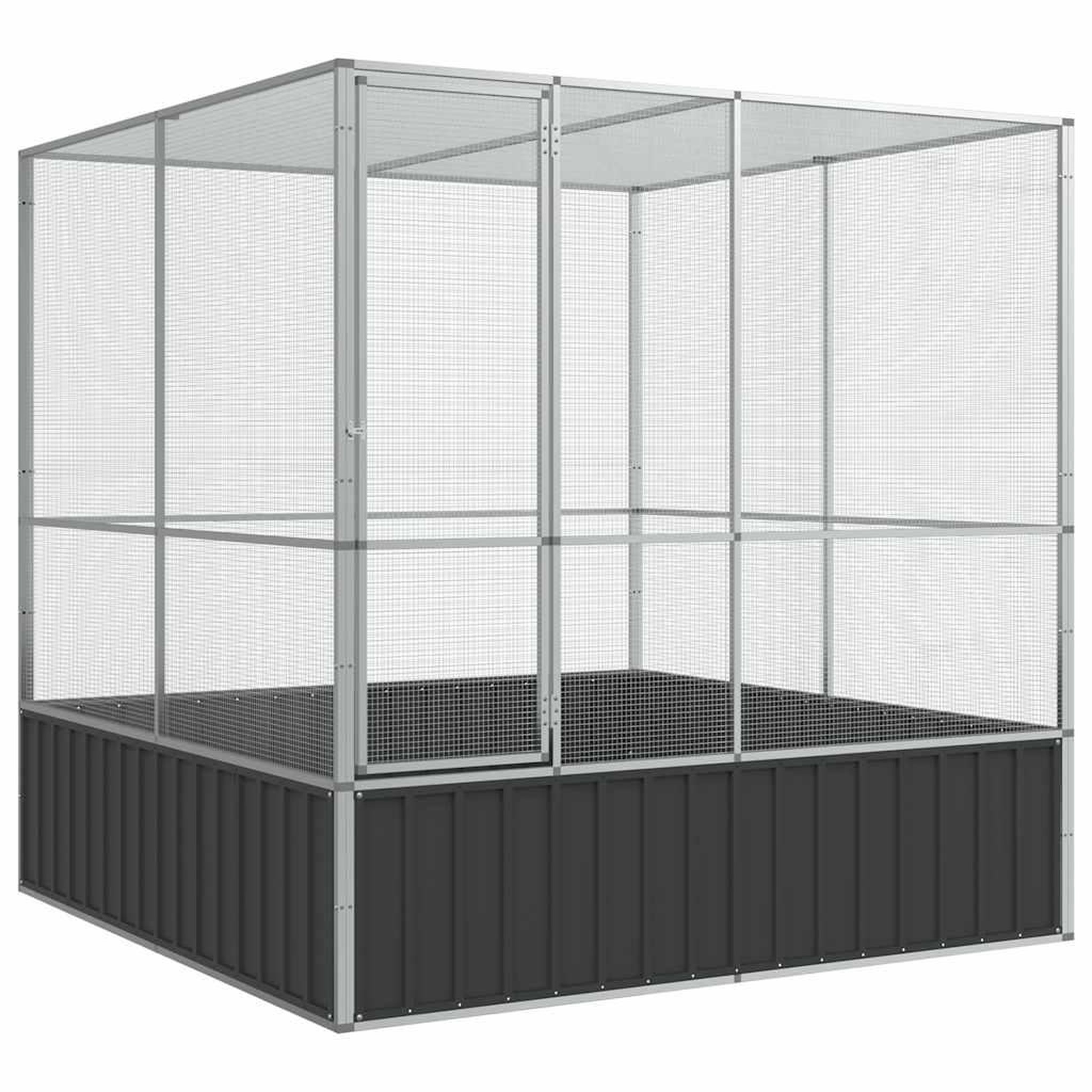 Voir la diapositive 2 : VIDAXL Voliere argente 211x207x212 cm acier
