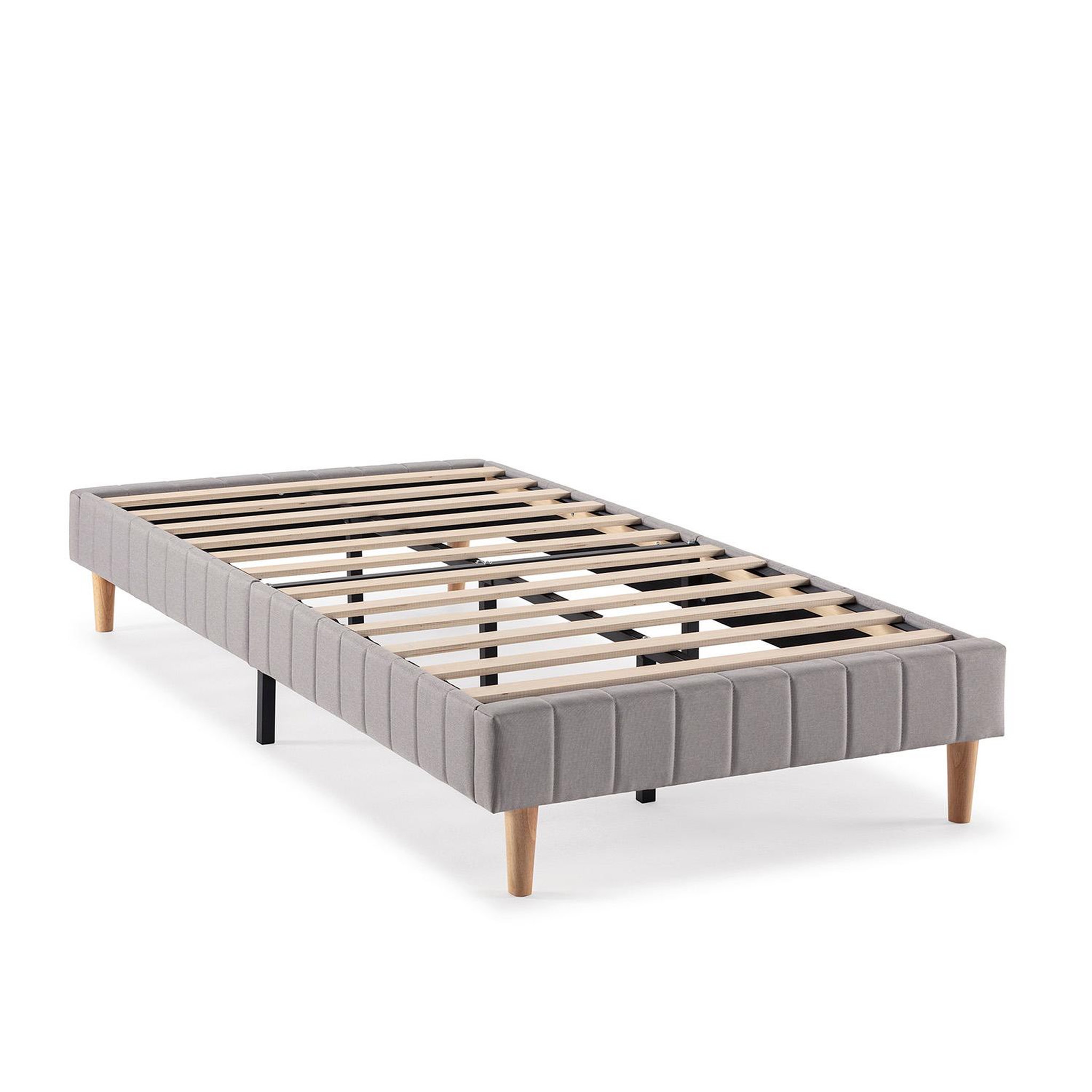 VS VENTA-STOCK Base rembourrée Eris 90x190 cm Gris clair