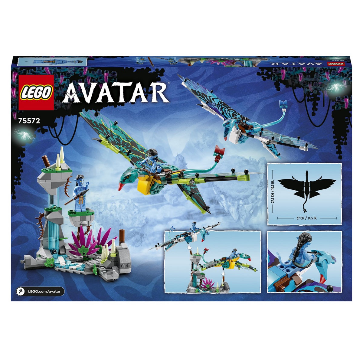 LEGO Disney 75572 Avatar Le premier vol en banshee de Jake et Neytiri, Jouet Pandora, avec Animaux