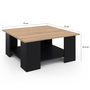Voir la diapositive 4 : ID MARKET Table basse carrée ELI noire plateau façon hêtre