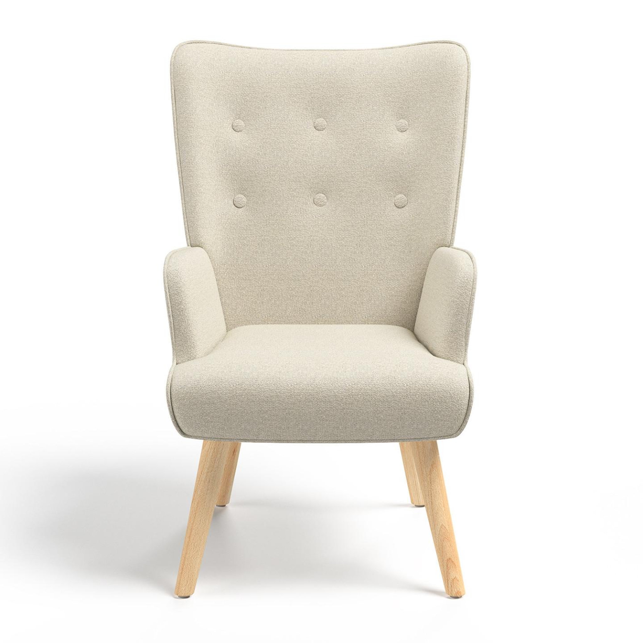 Voir la diapositive 3 : ID MARKET Fauteuil scandinave ivar en tissu beige
