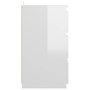 Voir la diapositive 4 : VIDAXL Table de chevet Blanc brillant 40x35x62,5 cm Agglomere