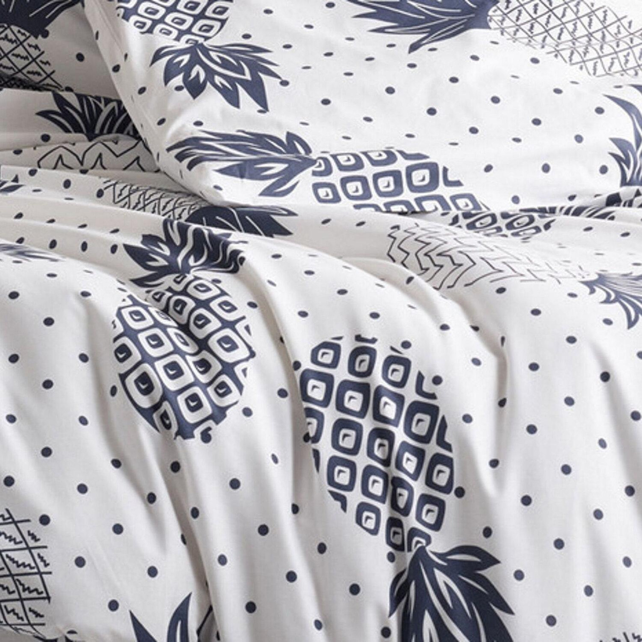 Voir la diapositive 2 : Home collection Parure housse de couette 3pcs 240x220cm 100%coton 55fils night white