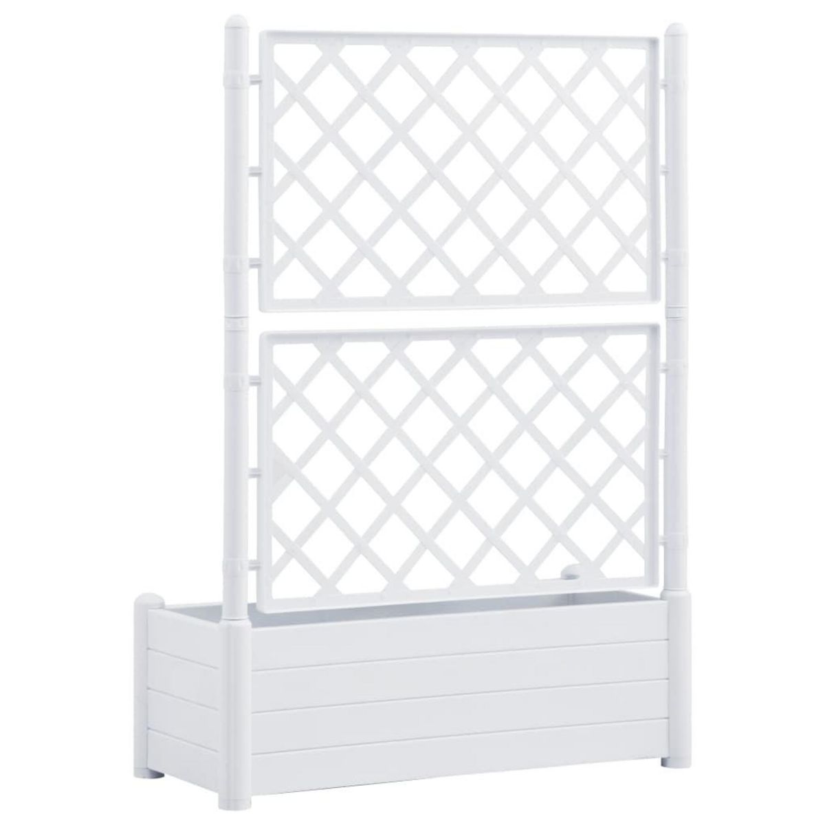 VIDAXL Jardiniere avec treillis 100x43x142 cm PP Blanc