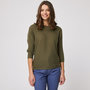 Voir la diapositive 1 : IN EXTENSO Pull manches 3/4 vert kaki femme