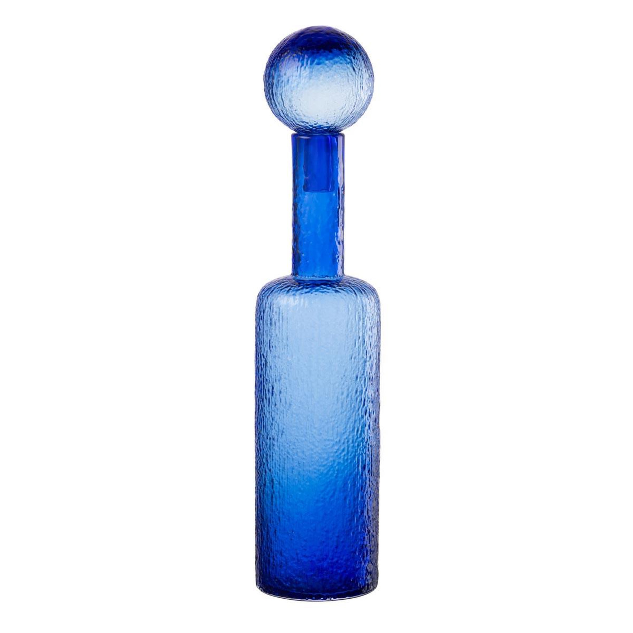 J-LINE Bouteille déco en verre  spiaggia  56cm bleu