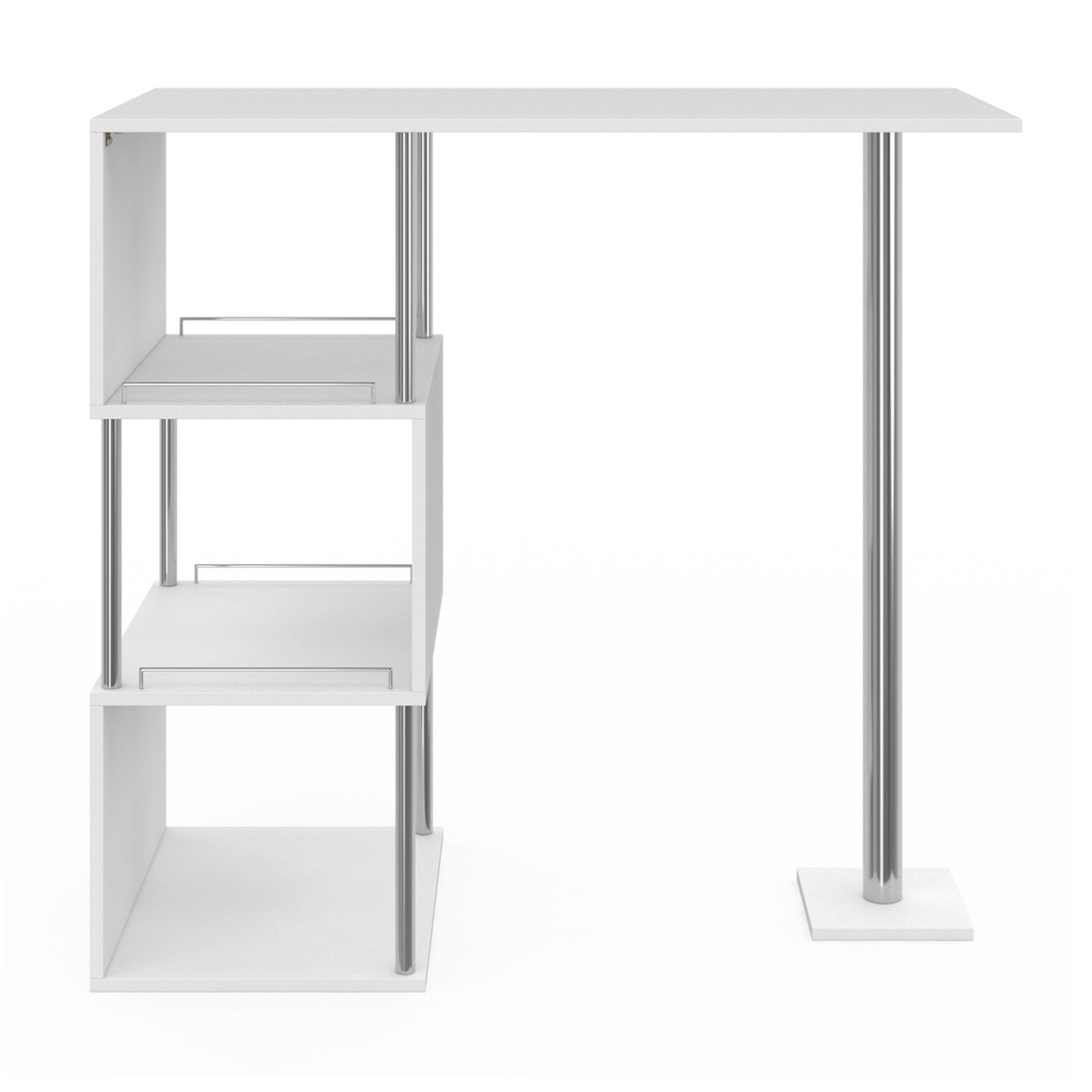 ID MARKET Table haute de bar bistrot KARL 2 personnes blanc