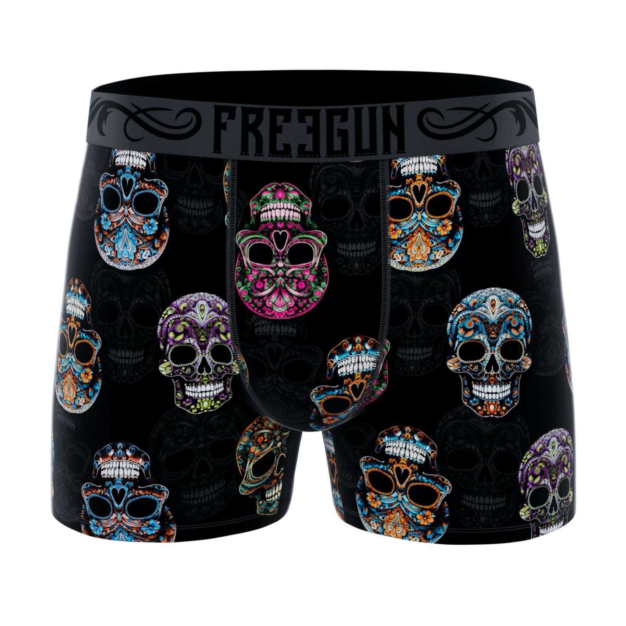 Voir la diapositive 5 : FREEGUN Lot de 4 boxers enfant Rock Skull