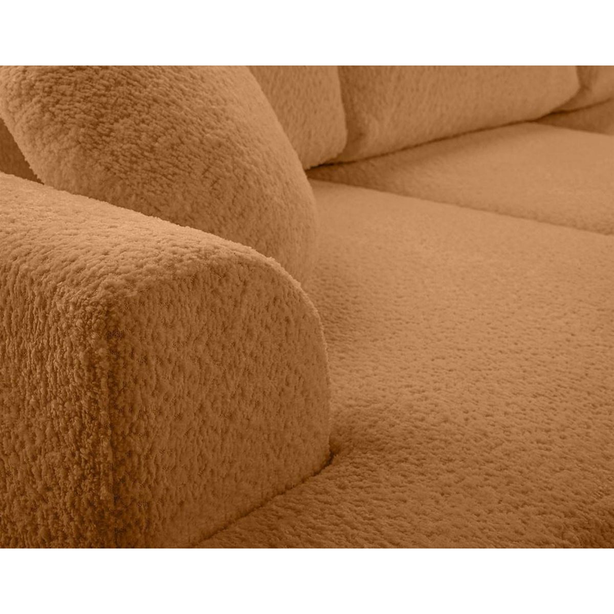 BEST MOBILIER Candela - canapé d'angle droit 4 places - convertible avec coffre - en tissu bouclette